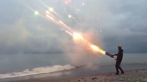 This Roman Candle Minigun is INSANE! Provided by: ViralHog | LADbible