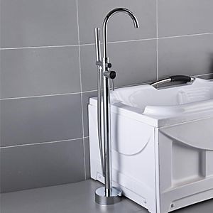 [Hot Item] Luxury Hotel Home Chrome Floor Mounted Bath Shower Mixer Bathroom Freestanding Bathtub Faucet