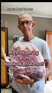 Bekostigbare Brisketvet 89.99 per kg, C Graad Rumpsteak 89.99 per kg Rapela Meat Traders WhatsAppMy #Karnivoor #Ketovore #Coaching #Afrikaans Carnivore #ConsultYourDoctor1st email: cobus.kriel4@gmail.com | Cobus Kriel