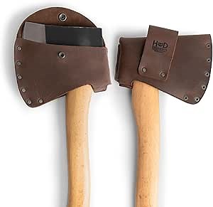 Hide & Drink, Hatchet Head Sheath Holster for 1.5 in. Belts, Axe Head Case, Blade Cover, Lumberjack Outdoors Work Essentials, Full Grain Leather, Handmade