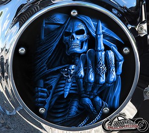 Harley Davidson Custom Made Derby Cover or Timing Cover (your Choice) Twin Cam, Milwaukee Eight, Sportster - MF Reaper Blue - Etsy