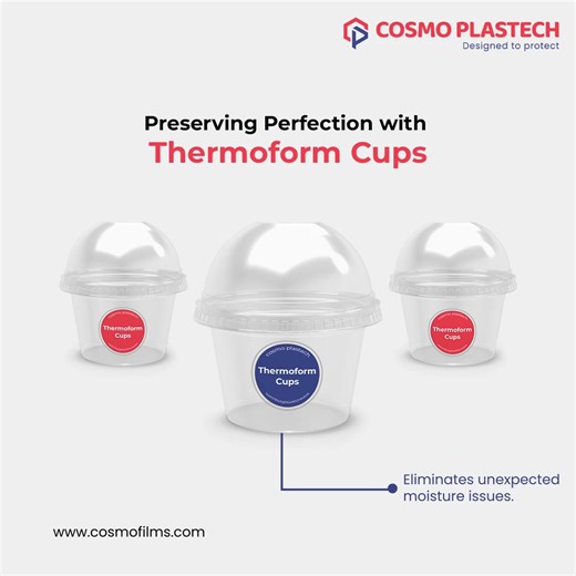 Elevate your experience with durable, versatile, and eco-friendly thermoform cups by Cosmo Plastech. Join the movement towards greener packaging solutions today! #CosmoFilms #CosmoPlastech #ThermoformCups #Sustainable #Rigidpackagingsolution #packaging | Cosmo Films