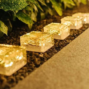 [Hot Item] Solar LED Ice Cube Brick Lights Outdoor Waterproof Staircase Step Paver Lamp