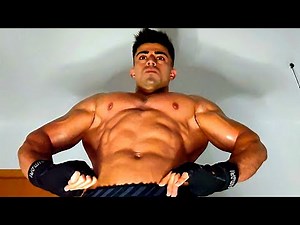 young bodybuilder showing his pumped muscle | flexing | muscle worship