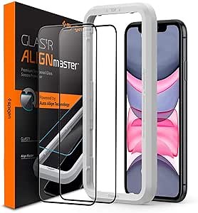 Spigen Tempered Glass Screen Protector [GlasTR AlignMaster] designed for iPhone 11 [2 Pack] - Edge to Edge Protection