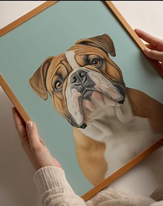 Bulldog Art Print: Hand-drawn Dog Wall Art (digital Download, 2 Files Included) - Etsy