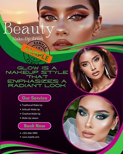 Beauty Makeup Artist Flyer Template - Professional Marketing Design - Digital Download - Salon Business Promotion" - Etsy