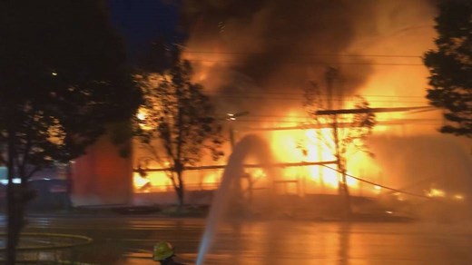 Three-alarm fire engulfs Value Village on Hastings Street