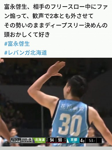 富永啓生選手のバスケパフォーマンス