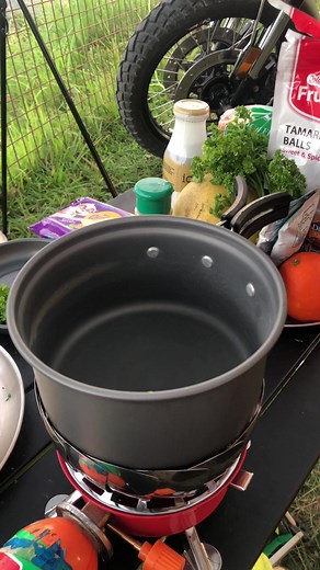 Sauté potato with chives (food ideas for camping) | Cafe Moto Rider