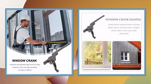 jojofuny Casement Window Hardware Window Handle Replacement Smooth Crank Operation Sturdy Construction