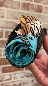 Blue Cookie Monster Rolled Ice Cream Waffle Cone Taco 🤤🍨🍪 | Foody Fetish