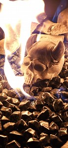 Hand Poured Refractory Cement Fire Pit Pointed Horn Demon Skull - Etsy Australia