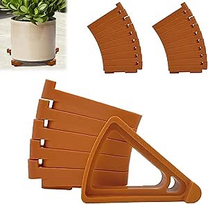 24PC Plant Pot Feet, Non-Slip Rubber Pots Risers, Invisible Flower Pot Rack, Potted Plant Stand Feet,Triangle Feet Lifter for Indoor Outdoor Planters & Gardening Plant Container