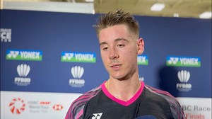 10K views · 309 reactions | C'est fait!  Arnaud Merkle  gets his first win at his first ever Super 750 tournament 朗 “I thought my career was over” Take a look at his post-match reaction as he beat Lakshya Sen  21-15 21-18. #welivebadminton #badminton | Badminton Europe | Facebook