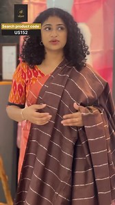 Tie & Dye with Stripes pattern Bhagalpuri Linen Saree US152 - https://aham.store/products/tie-dye-with-stripes-pattern-bhagalpuri-linen-saree-us152 | Aham Designer Boutique