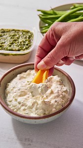 Dip into summer with our two new housemade dips. 🥄 Your perfect combination of briny, crunchy, and creamy, our new Dill Pickle dip is made with a blend of cream cheese and Greek yogurt, tangy dill pickles 🥒, peppery shallots, and a subtle bit of heat from chili flakes 🌶️. It’s the dreamiest companion for salty potato chips, crisp cucumber slices, or seedy crackers. What’s more to explore: Our White Bean dip with Fresh Herb Salsa has also freshly landed in the refrigerated aisle! Made with ble