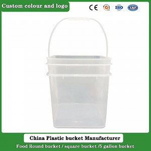 [Hot Item] Food Grade 10L Clear Square Plastic Bucket for with Lid