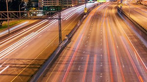 Highway Overpass stock video. Video of hectic, action - 77406797