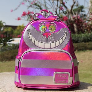 [Hot Item] Loungefly Good Quality Trendy Alices in Wonderland Cheshire Cat Cartoon Anime Fans PU Backpack Bag for Student Adult