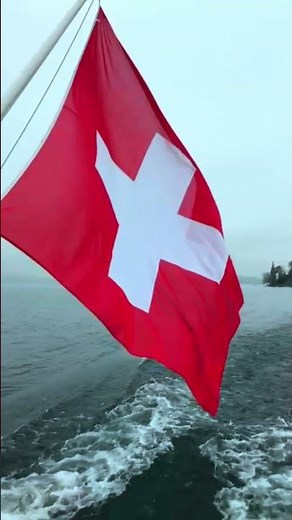 Switzerland Flag Waving Proudly
