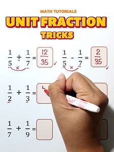 104K views · 1.7K reactions | Unit Fraction Tricks : Addition & Subtraction ‼️ #MathTutorials #maths #mathematics #mathreview #mathtutorial #Teachergon #Mathematics #mathtutor #mathhack #MATH #math #Fraction | Math Tutorials | Facebook