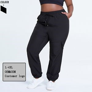 [Hot Item] Plus Size Sports Wear Drawstring Fitness Sweatpants Women Activewear 4XL Loose Workout Gym Sport Pants Female Running Jogger Yoga Pants with Pockets