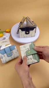Womens Wallet with RFID Blocking Cute Small Wallets for Women Thin Blue Women's Wallet Kawaii Flower Card Wallets for Women Ladies
