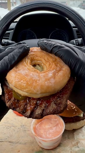 2.2K views · 63 reactions | Burger King (secret menu) Trying burger king secret menu honey glazed donut whopper for the first time! #asmrtiktoks #asmrsounds #asmr #asmrvideo | Craving On Wheels | Facebook