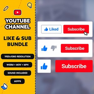Youtube Like Subscribe Animation Overlay: Social Media Branding Kit (digital Download) - Etsy