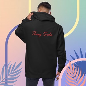 Premium Embroided Unisex Fleece Zip up Hoodie Thug Side - Etsy UK
