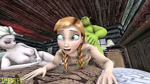 SFM, SHREK FUCKS ELSA AND ANNA FROM FROZEN PART 2 - NicePorn.Tv