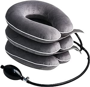 Cervical Neck Traction Device, Inflatable Adjustable Neck Stretcher Neck Support Brace, Instant Neck Pain Relief for Home Use Neck Decompression Neck