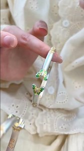 Inheriting the Golden Tang Grass Enamel Butterfly Silver Bracelet 😍#bracelet #jewelry