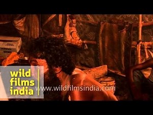 Aghori baba sitting in his makeshift hut - Haridwar