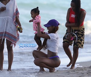 Mommy Cakes: Teyana Taylor Flosses Her Backs On The Beach With Precious Baby Junie