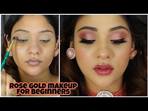 beginners rose gold makeup || step by step kaise kare???