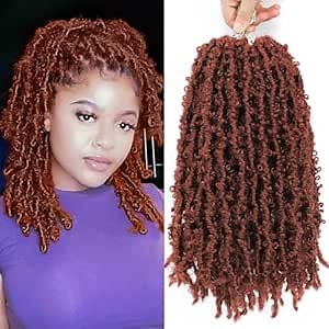 Aksice Butterfly Locs Crochet Hair 12 Inch 8 Packs Pre Looped Distressed Crochet Braids Most Natural Hair Extension for Black Women (12 Inch, 350)