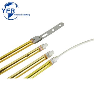 [Hot Item] Manufacturer Shortwave Quartz Twin Tube Gold Reflector IR Heater Lamp Bulb for Plastic Welding Machine