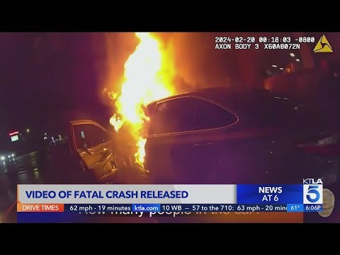 Video shows LAPD attempt to save teens from fatal car fire in Encino