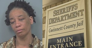 Police: Woman left dog in hot car in front of Gwinnett County Jail
