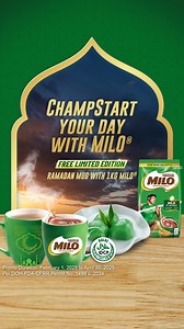 95 reactions | Ramadan Mubarak! Simulan ang araw na may energy at tatag sa tulong ni MILO, with proper diet and healthy lifestyle. Get a free limited edition Ramadan cup when you purchase a 1kg pack of MILO®. Promo Duration: February 1, 2025 to April 30, 2025 Per DOH-FDA-CFRR Permit No. 1499 s. 2024 ASC Ref. No. N0176P022525M | MILO® Philippines | Facebook