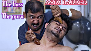 asim barber-the great indian massure doing head shoulder massage with crunchy neck crack | asmr | Home ASMR clinic