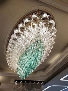 [Hot Item] Custom Hotel Lobby Oval Raindrop Crystal Ceiling Lamp Luxury Design Large Hanging Lighting Fixture