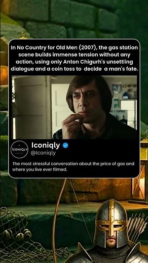 In No Country for Old Men (2007), the gas station scene builds immense tension