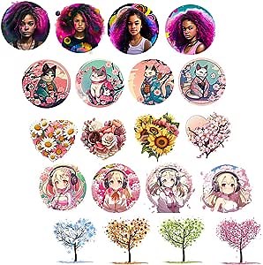 3D Aesthetic Transfer Stickers, Stickers for Girls, Cute, Kawaii Waterproof Stickers for Water Bottles, Helmet, Cup (1.77 * 1.77 in)
