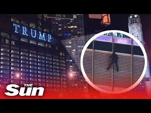 'BLM supporter' dangles from Chicago Trump Tower demanding to speak to the President