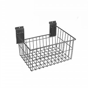 [Hot Item] High-Capacity Metal Storage Basket Slatwall Panel Hook in Black/Silver Made of Iron/Carbon Steel for Hanging on The Trough Plate