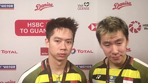 Kevin Sukamuljo and Marcus Gideon take the trophy at DANISA DENMARK OPEN 2018 presented by VICTOR as the double wins 21-15 and 21-16 against Japanese Takeshi Kamura and Kiego Sonoda. Watch the happy Indonesians after their victory 👍🏼🎉🏆🏸🇮🇩🍾🥇 | Badminton Danmark