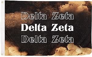 Delta Zeta Sorority Flag Banner 3 feet x 5 feet Sign Decor (Flag - Bleach Wash)